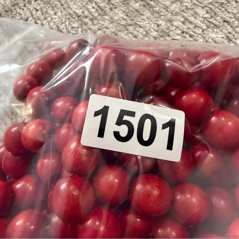 Vintage Wooden Cranberry Christmas Tree Bead Garland Lot Red Holiday‎ Decor